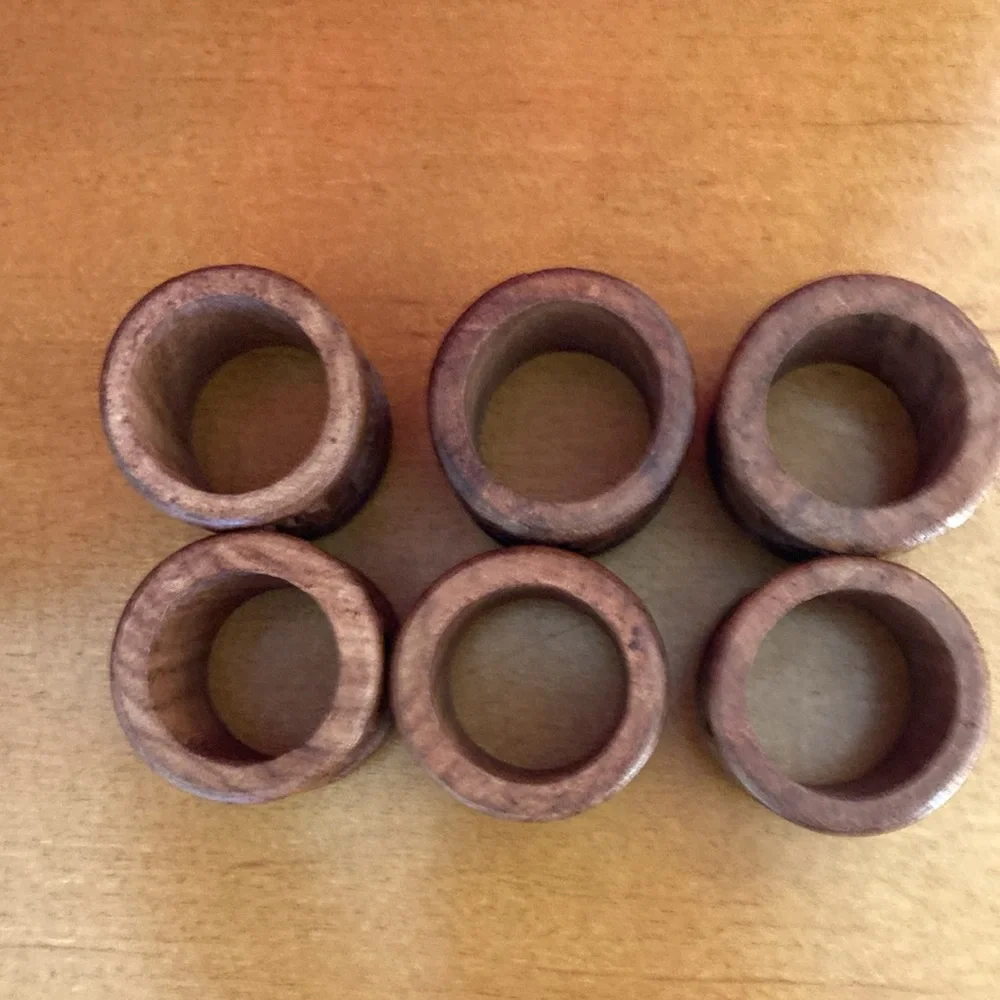 Carved Wooden Napkin Holders - Set of 6 - Picture 3 of 4